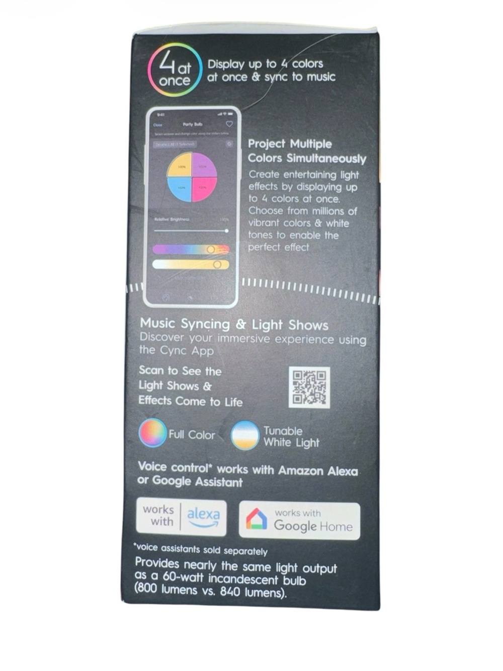 Cync Dynamic Effects Smart Bulb — Multicolor White LED - Picture 6 of 6